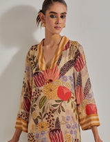 Beige Gypsy Rose A Line Kurta Set