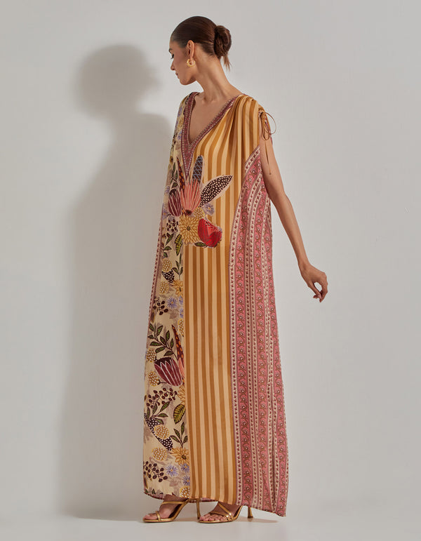 Beige Gypsy Rose Kaftan Dress
