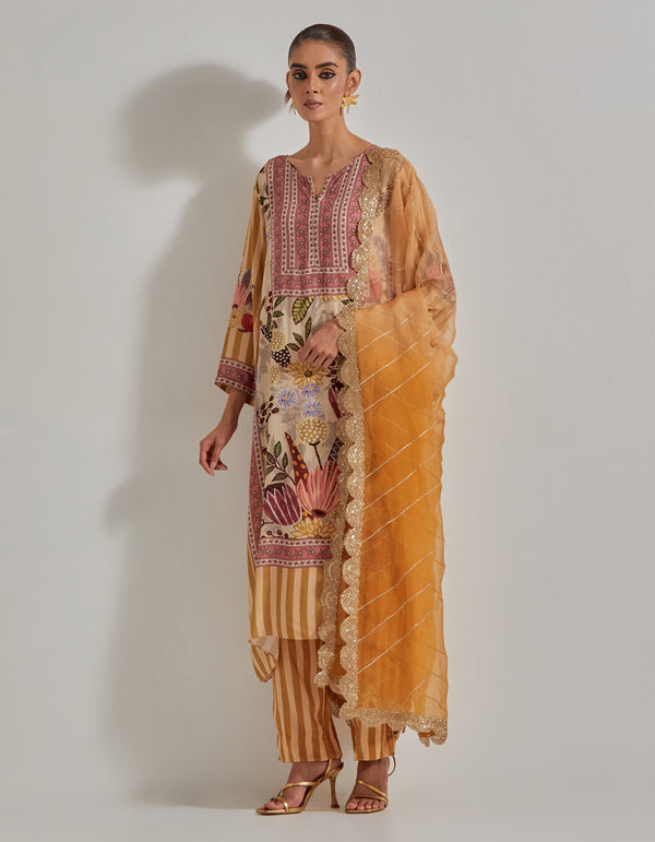 Beige Gypsy Rose Kurta Set