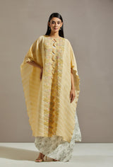 Yellow Crinkle Cape With Dress