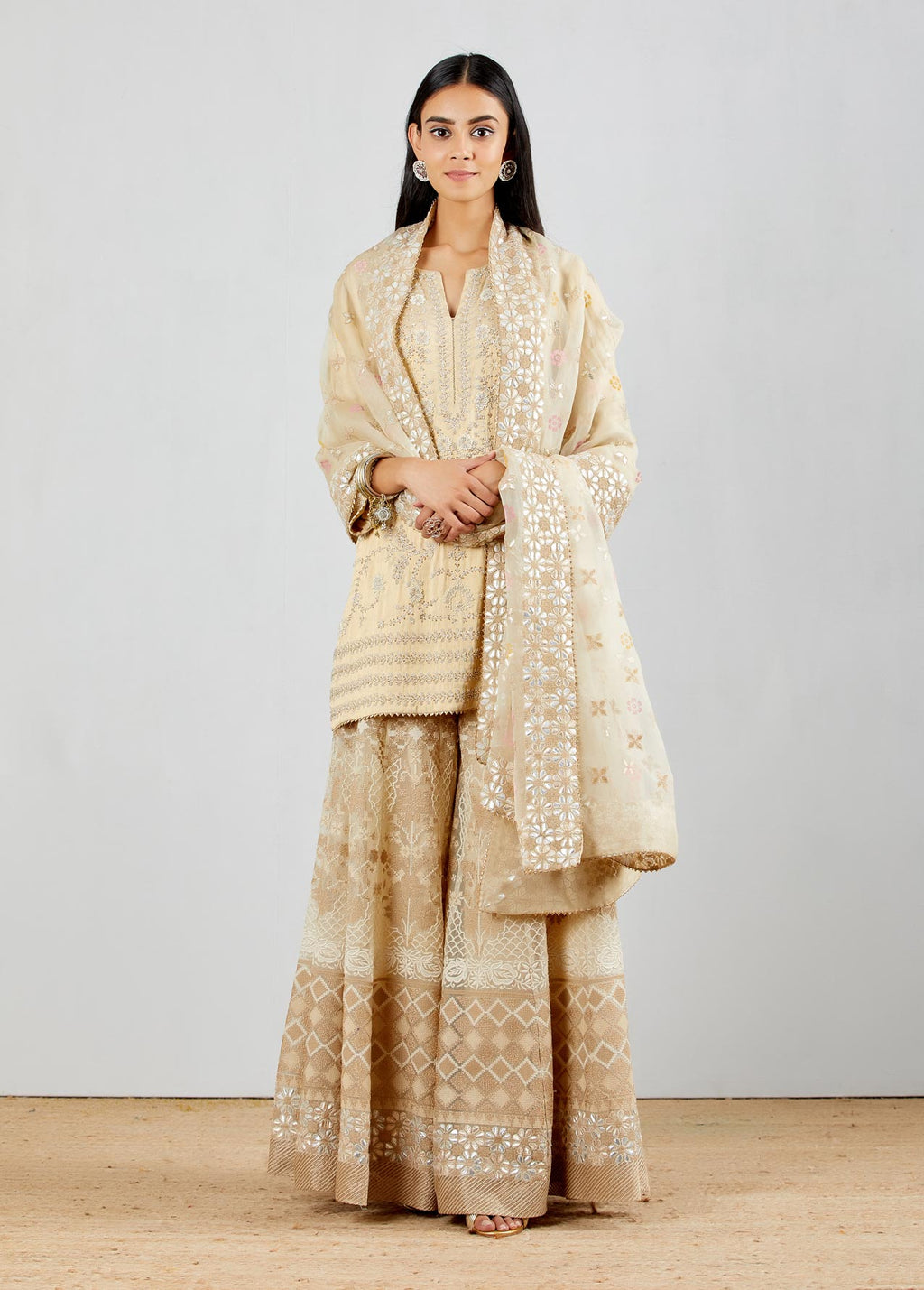 Flared Tissue Suit Set – Naina Jain