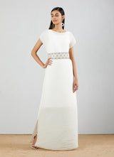 Ivroy Crinkle Georgette Straight Dress With Gota Patti Hand Embroidred Belt
