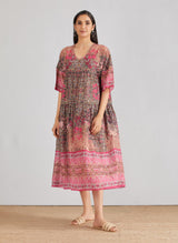 Multicolor Tiered Printed Dress
