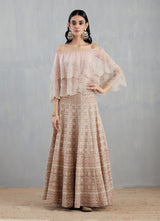 Nude Pink Cape with Skirt