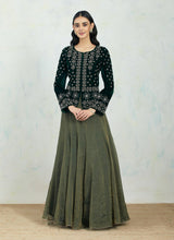 Emerald Green Embroidered Cape