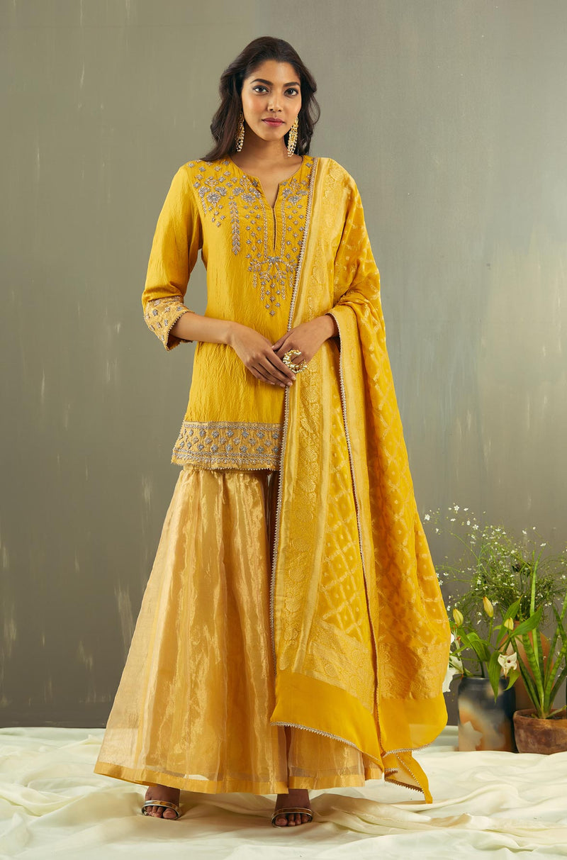 Yellow Kurti and Sharara with Dupatta