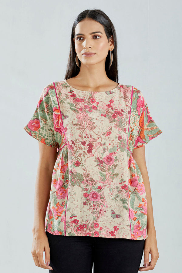 Ivory Floral Printed Top