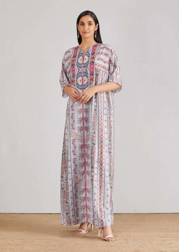 Multicolor Printed Kaftaan Dress