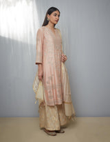 Powder Pink Kurta Set with a Sharara and Dupatta