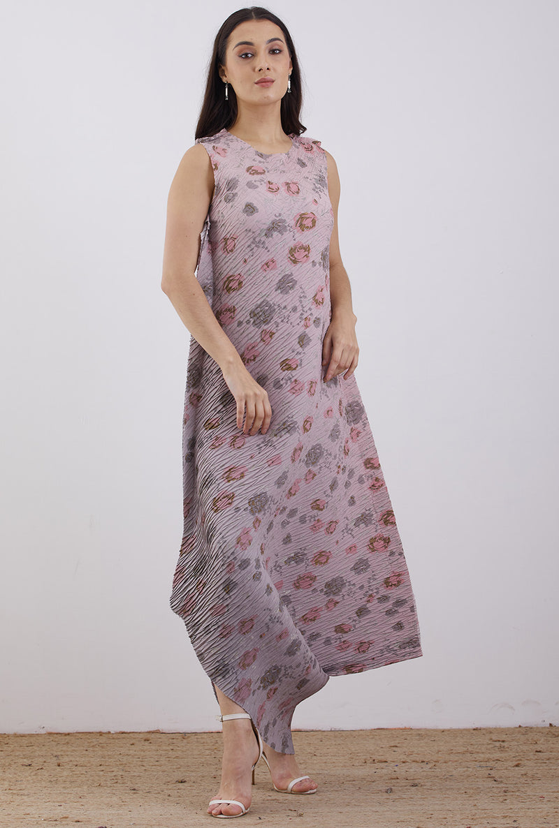 Peach Printed Dress