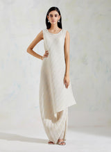 Ivory Crinkle Georgette Dress