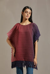 Wine Crinkle Poncho