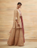 Old Rose Embroidered Short Kurta Set