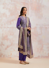 Purple Chander Embroidered Kurta Set