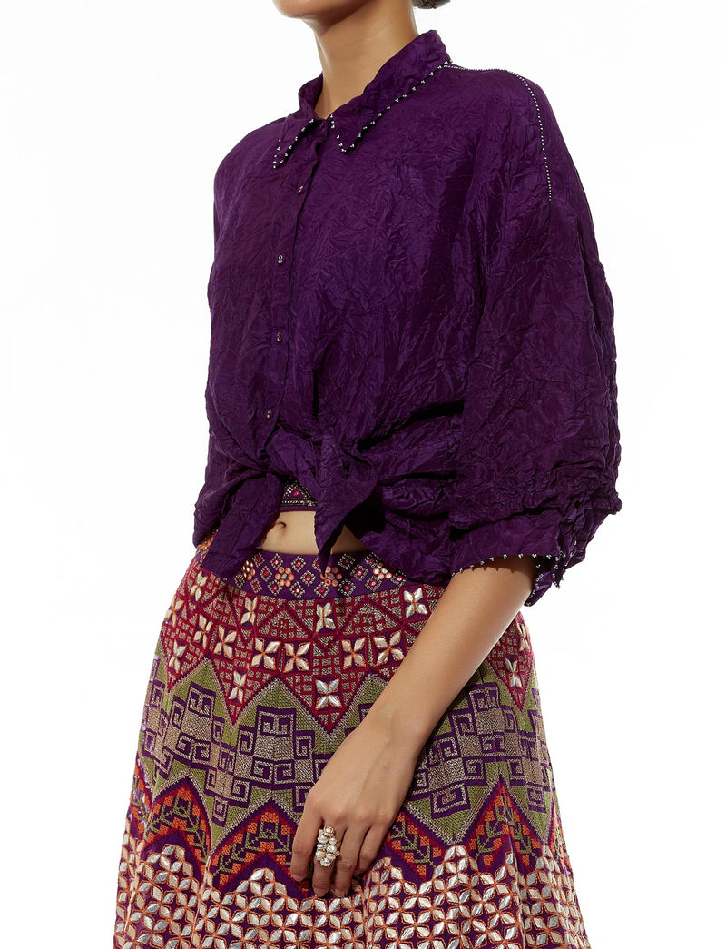 Purple Shirt and Lehenga Skirt – KavitaBhartia