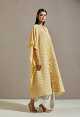 Yellow Crinkle Cape With Dress