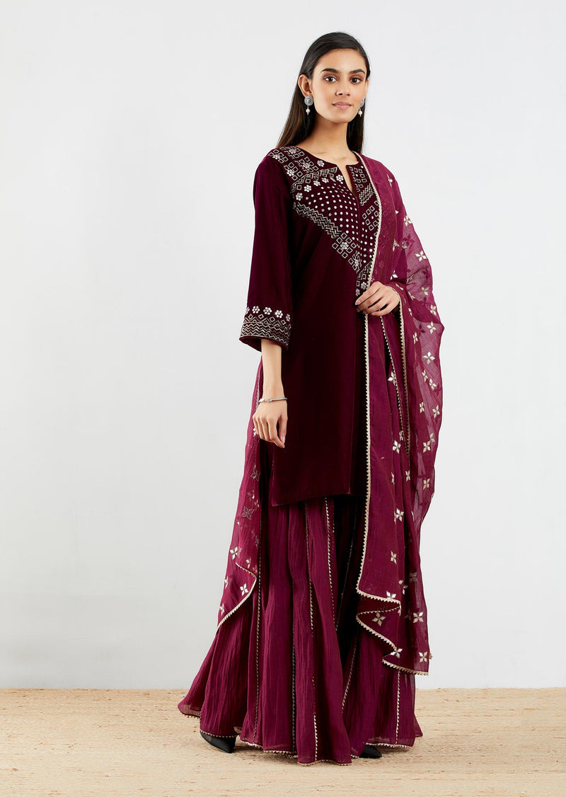 Buy 38/S-2 Size Bridal Wear Velvet Sharara Suits Online for Women in USA