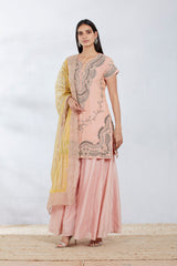 Blush Pink Kurta Sharara Set