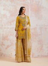 Yellow Organza Sharara Set