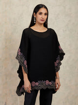 Black Embroidered Pocho and Trouser