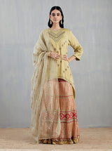 Gold Tissue Sharara Set