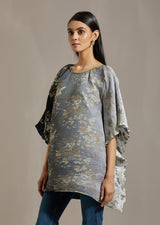 Grey Crinkle Poncho