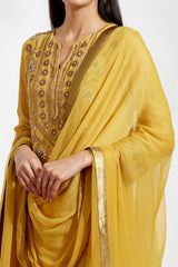 Ochre Georgette Kurta Set