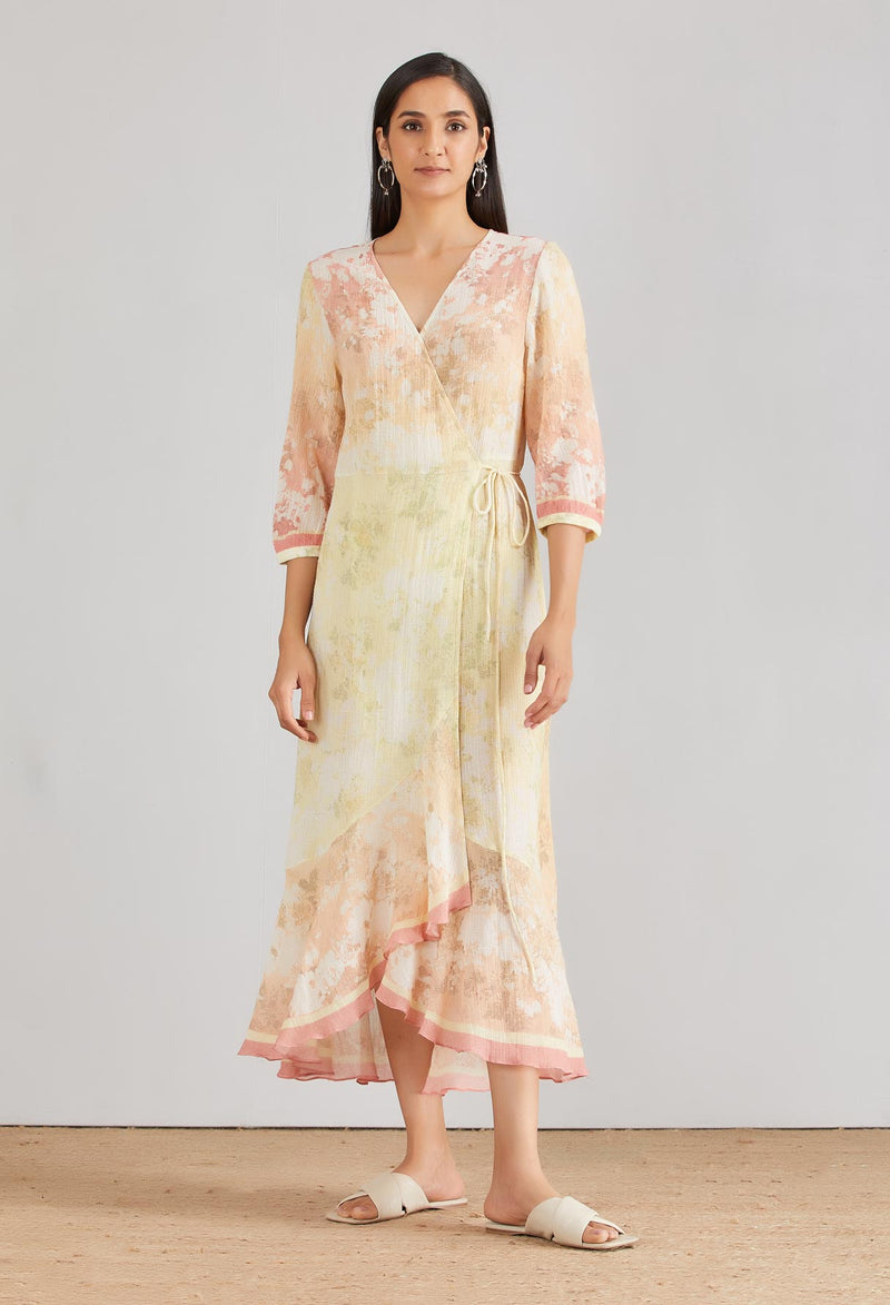 Multicolor Warp Printed Dress