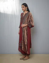 Maroon Kurta Set with a Heavy Dupatta