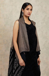 Black Cross Stitched Cape with Dress
