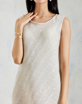 Ivory Crinkle Georgette Dress