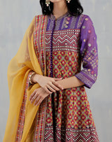 Purple Anarkali Jacket Set