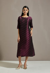 Wine Chanderi Cape With Dress