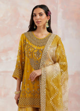 Yellow Organza Sharara Set