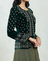 Emerald Green Embroidered Cape