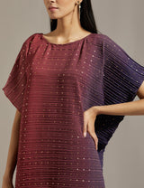 Wine Crinkle Poncho
