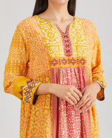 Yellow Hand Block Printed Dress