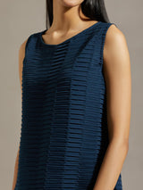 Blue Crinkle Cape With Dress
