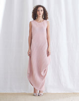 Pink Cowl Draped Dress