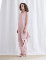 Pink Cowl Draped Dress