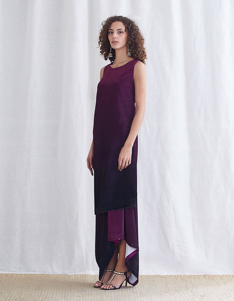 Burgundy Black Ombre Dress