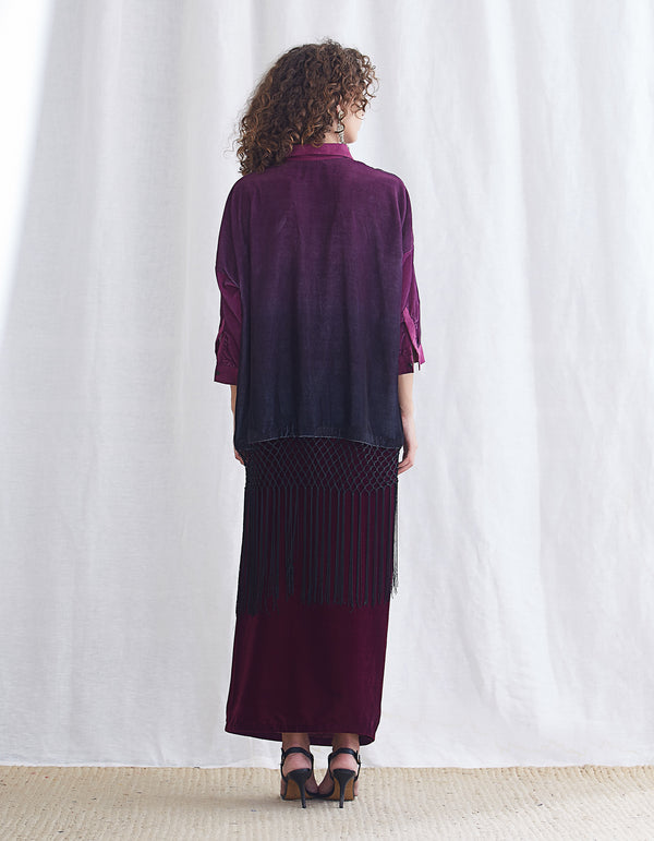 Burgundy Black Shirt Set