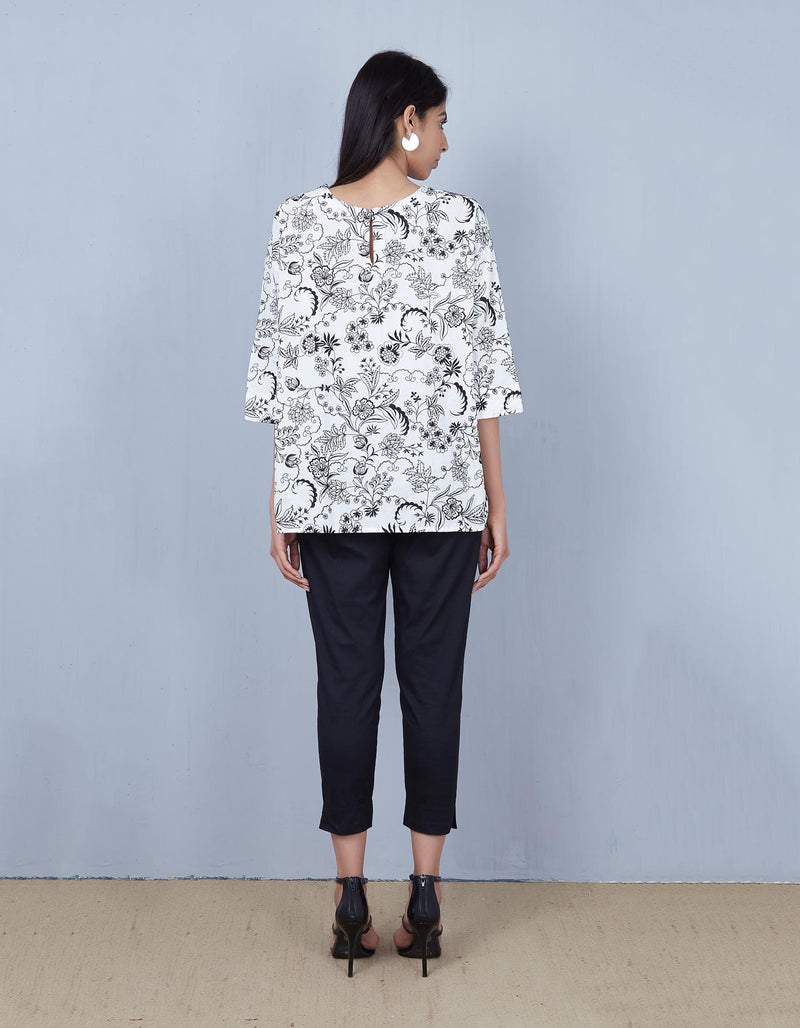 Ivory Embroidered Boxy Top