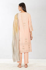 Peach Hand Embroidered Kurta Set