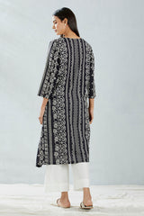 Black and White Printed Tunic with Pant