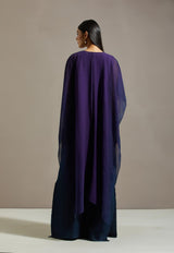 Blue Crinkle Cape With Dress