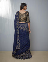 Antique-Blue Saree Set