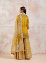 Yellow Organza Sharara Set