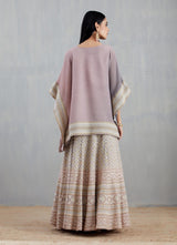 Peach Poncho with Skirt
