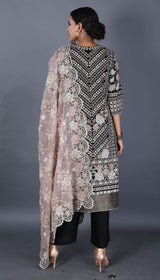 Black Cross Stitch Embroidered And Gota Work Kurta Set